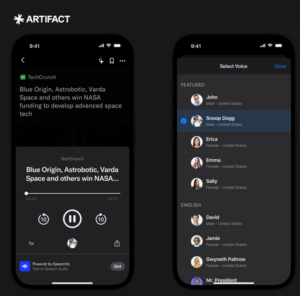 Aplicația de știri Artifact cu funcția de Text-to-Speech adaugă vocile lui Snoop Dogg și Gwyneth Paltrow!